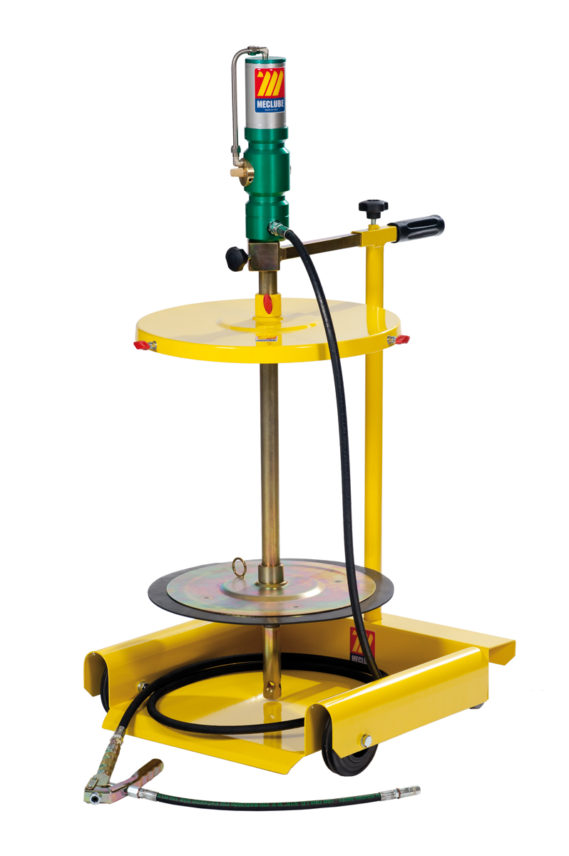 Druckluftschmiergerät Fettpressenkit 60:1 für 60kg Fetteimer fahrbar 4 Rad