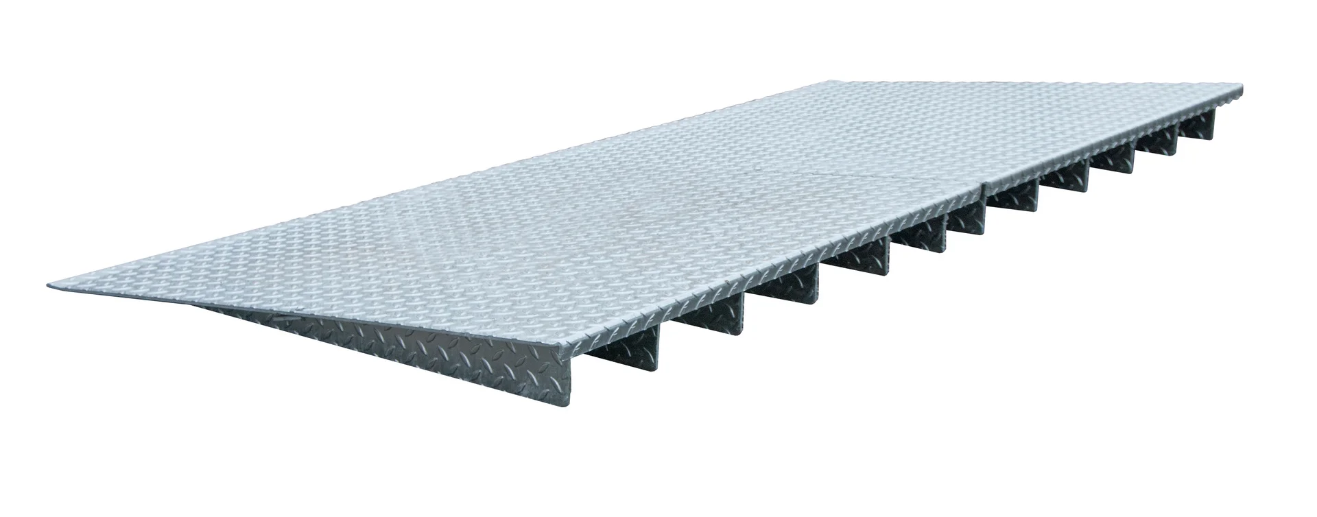 Rampe di carico per vasche di protezione del pavimento BSW AR 124, metallstufe, Diamantrostfla, Aluminium, Schachtrampen, Laderampe, metallische Plattform, Diamantblech, Gitterrampe, Stahlblech, Konstruktionsrampe
