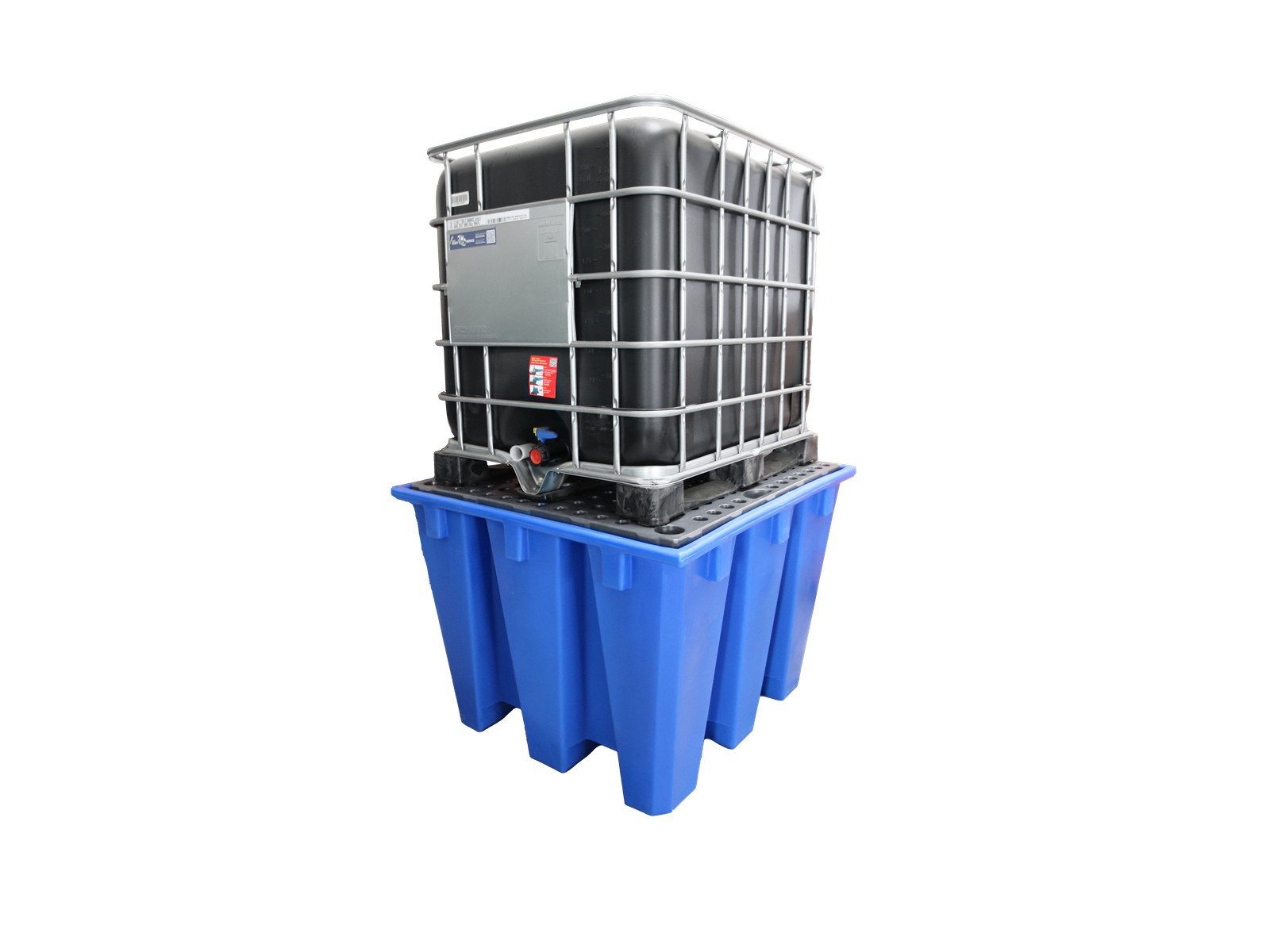 Auffangwanne für 1 IBC mit Gitterrost – 1100 Liter aus HDPE