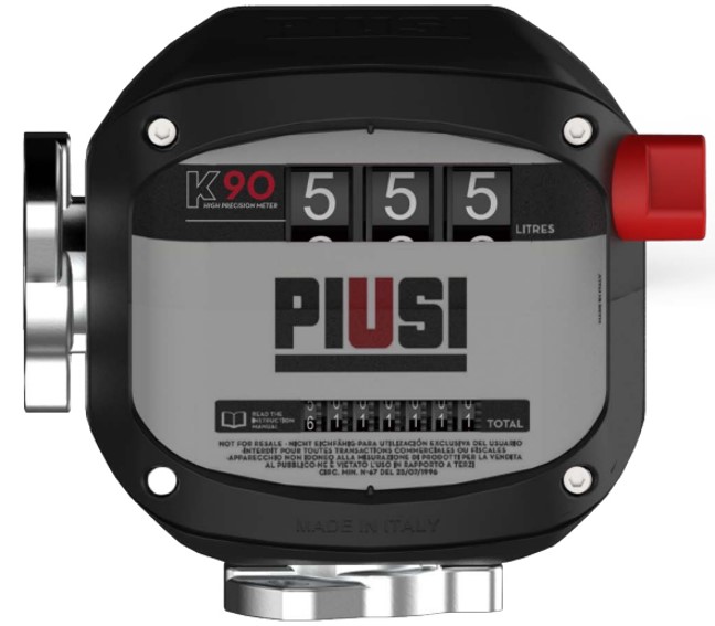 PIUSI Durchflussmesser K90 Durchfluss nach links PIUSI Durchflussmesser K90 Durchfluss nach rechts