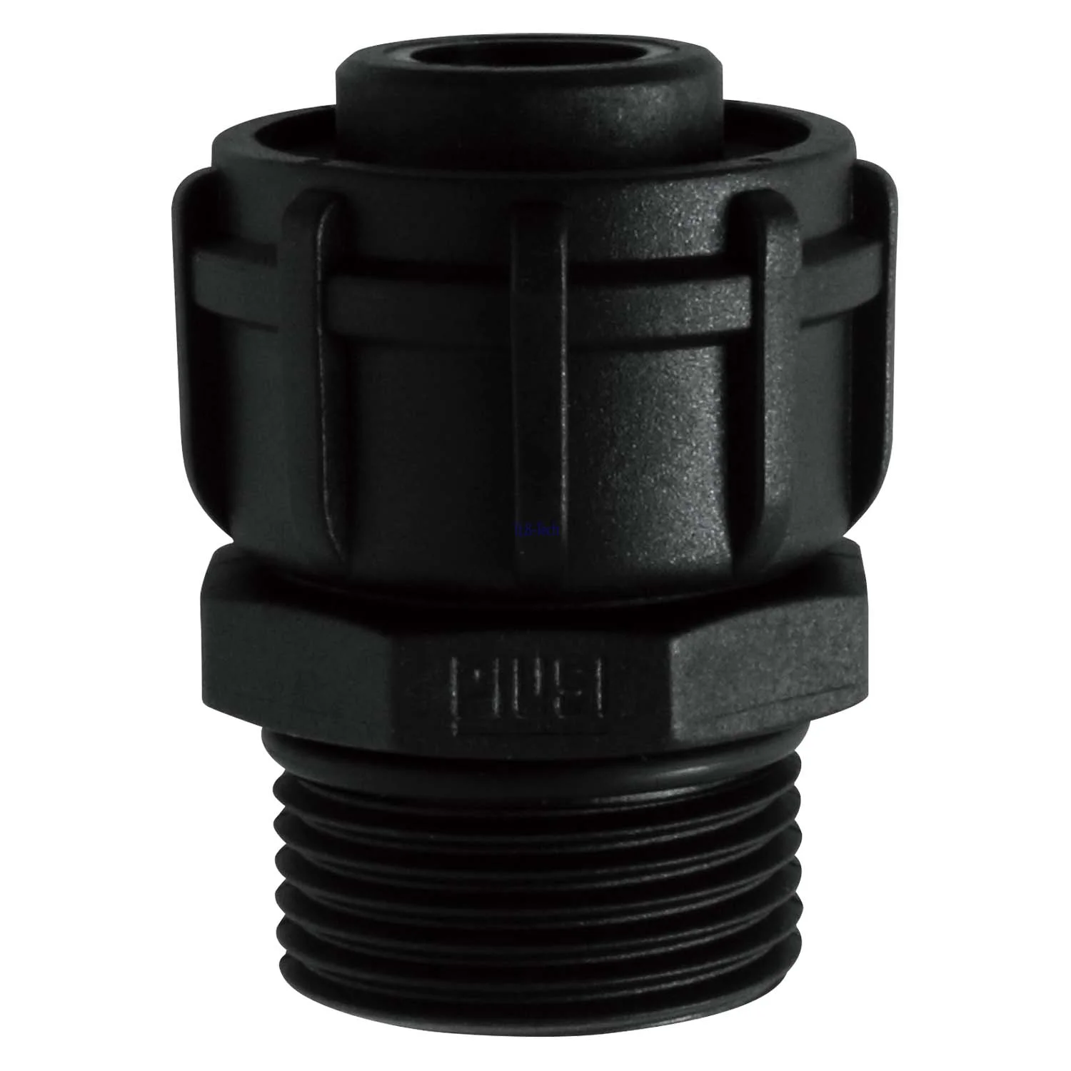 Giunto girevole da 1" con filetto esterno/interno per valvola azionata manualmente per la soluzione di urea AdBlue® PIUSI, Verschluss, Kabeldurchführung, Gummiadapter, Schwarz, Gewinde