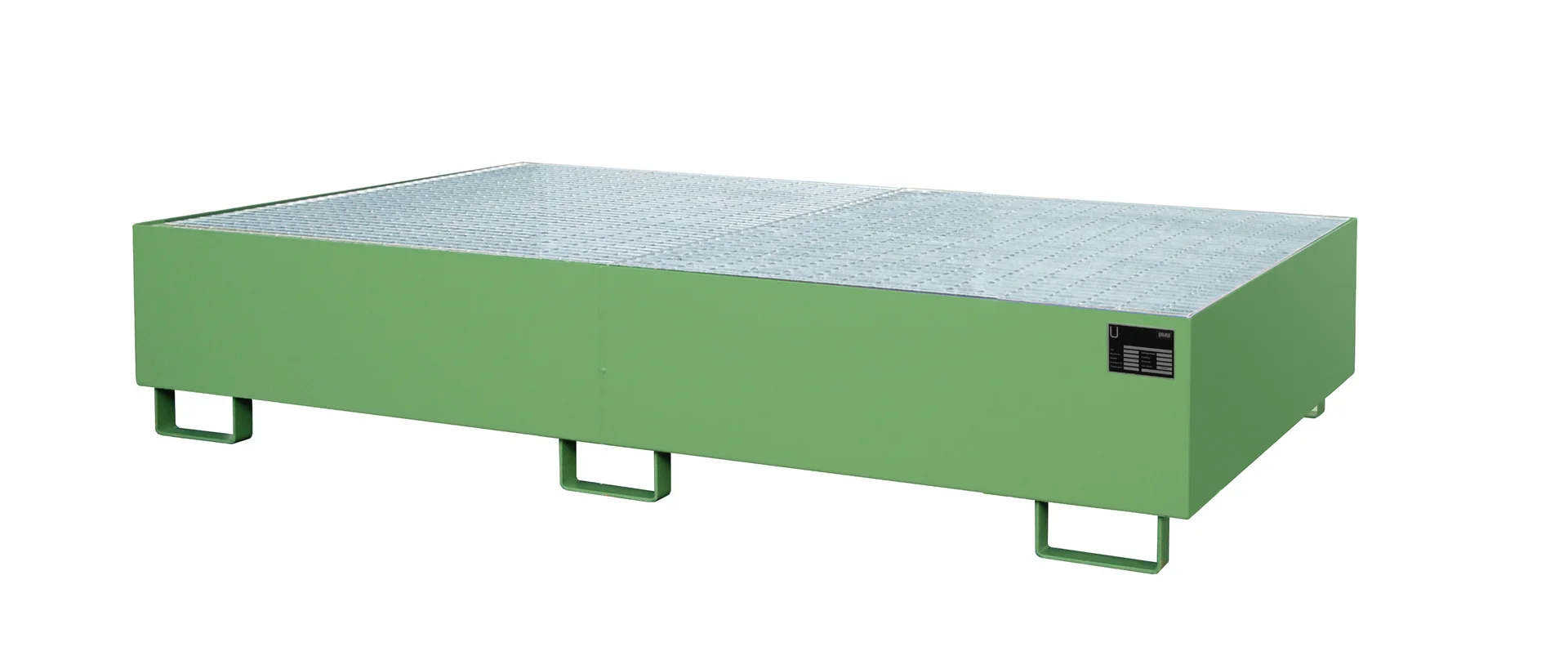 Regalwannen 2650x1300x300mm 540 Liter mit Gitterrost RAL 6011 Resedagrün