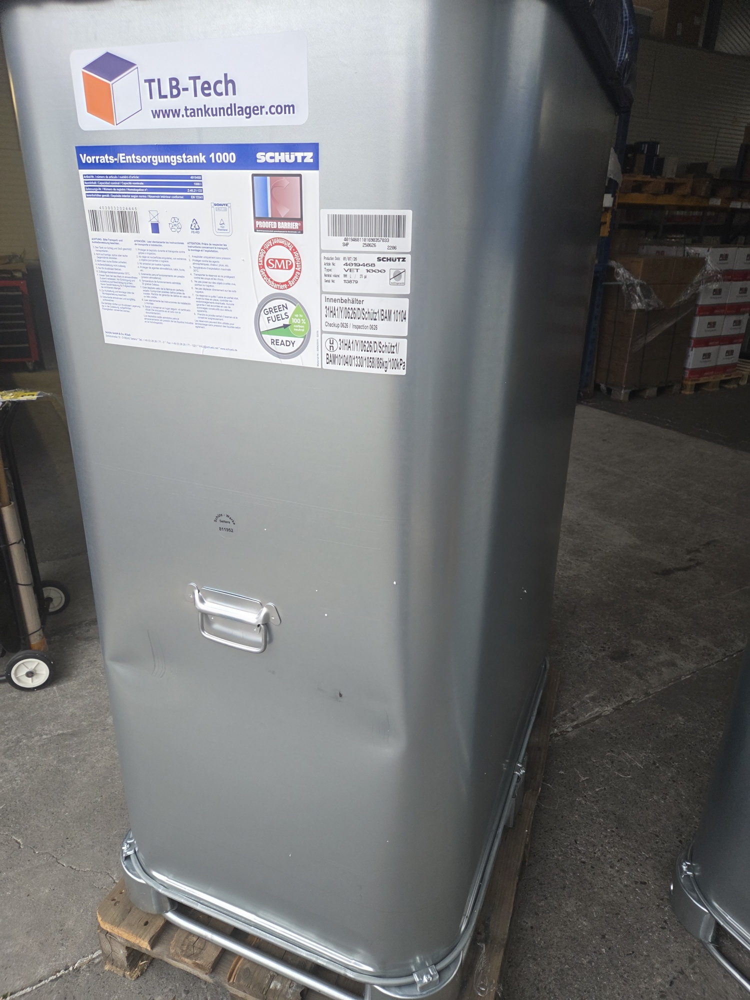 Seconda scelta - serbatoio diesel - serbatoio olio da riscaldamento - Multi 1000 litri - serbatoio di stoccaggio - a doppia parete, Vorratstank, Entsorgungstank, Metalltank, BeschriftungSticker, Stahlbehälter