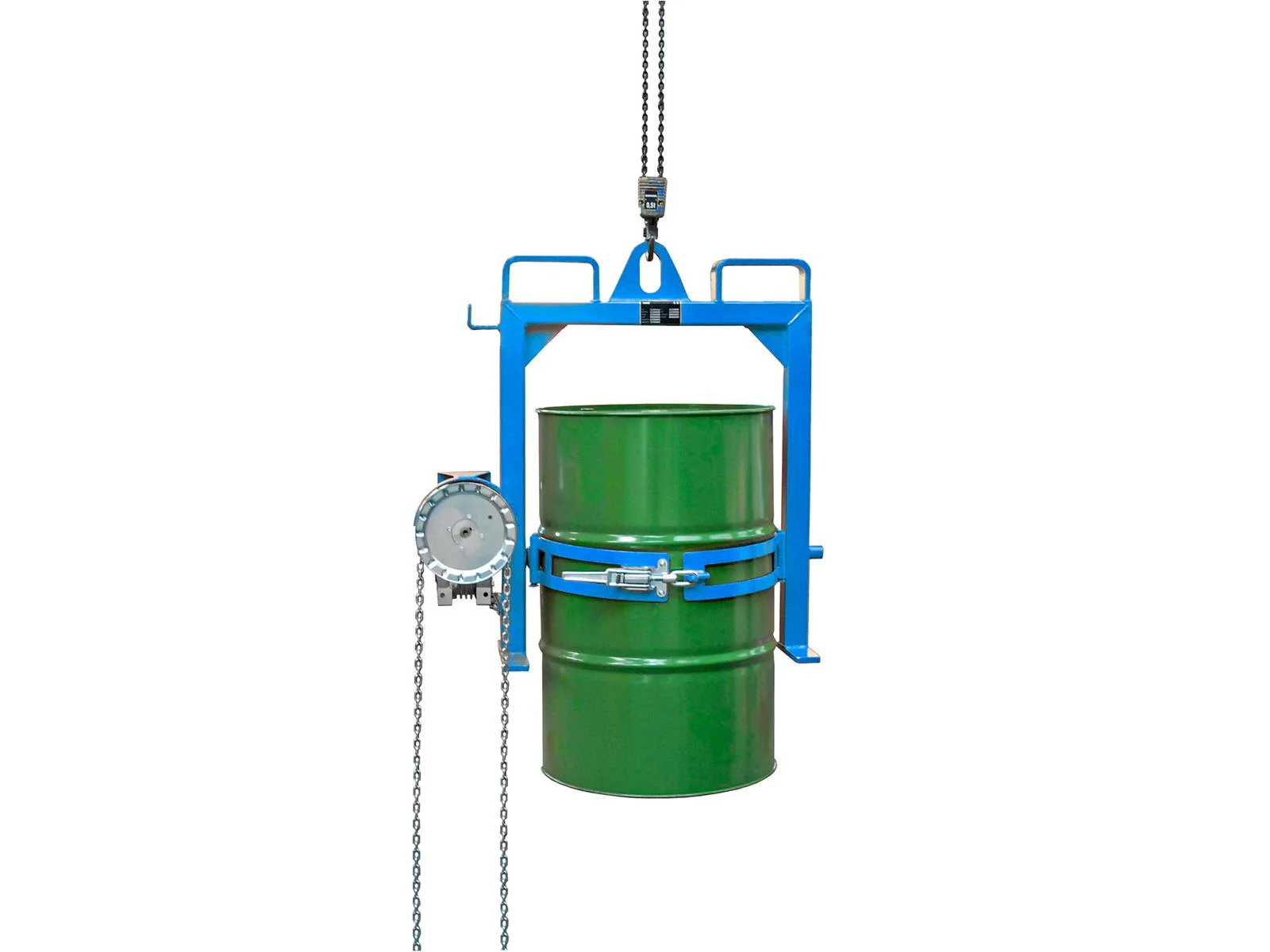 Drum Tilter with Chain (Crane Attachments) 650x1020x1010mm RAL 5012 Light Blue