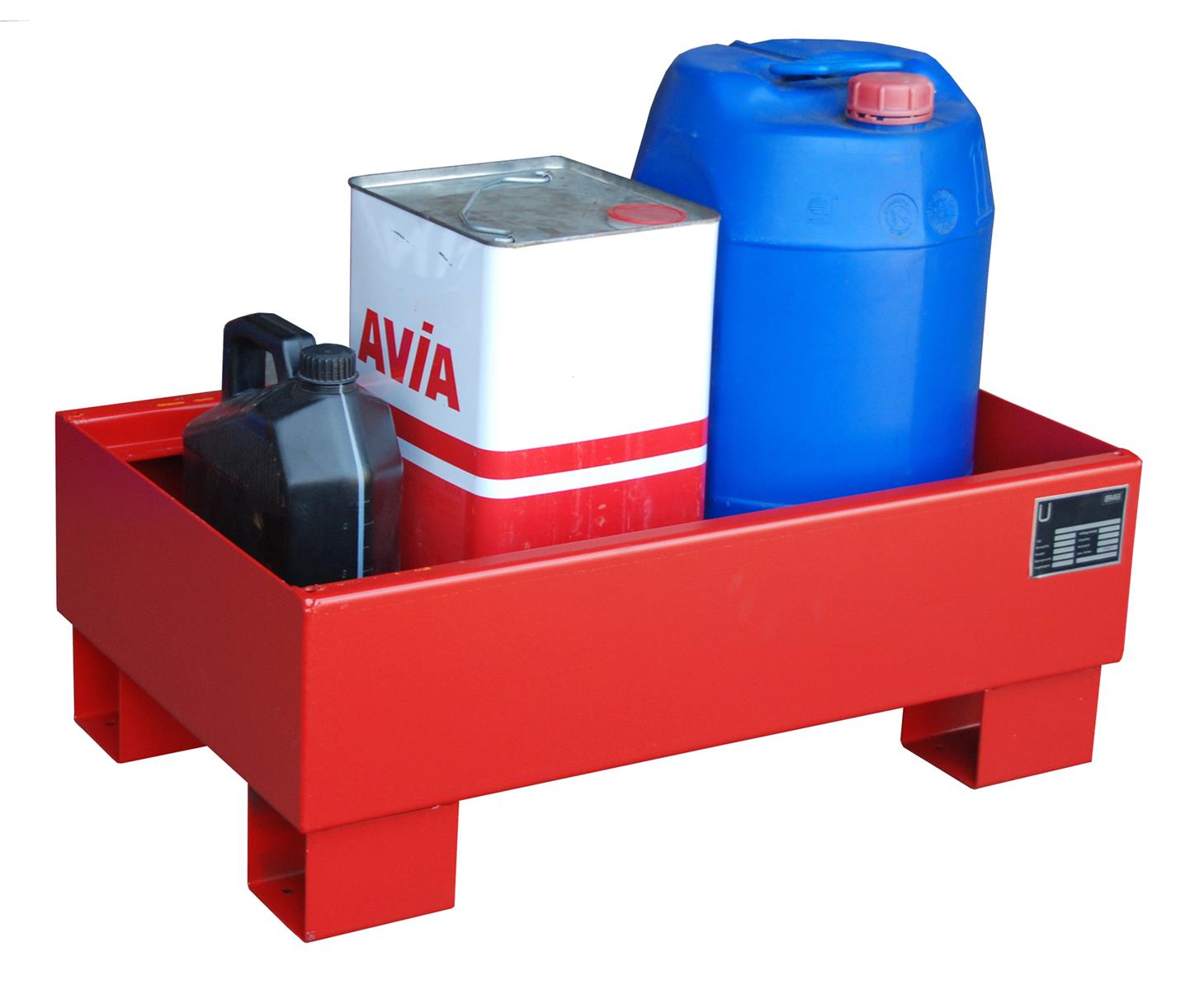 Auffangwanne Typ AW60 für Fässer ohne Gitterrost AW 60-1 RAL 3000 Feuerrot
