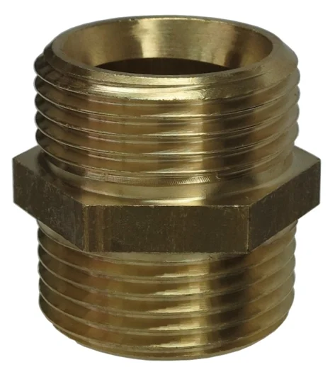 Nipelli doppi in ottone con cono interno unilaterale, R1" x R1" esterno MATO