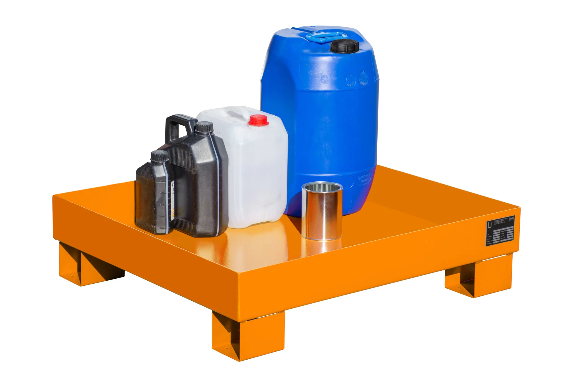 Vasca di contenimento 900×800×220 mm, 68 litri, tipo AW60 senza griglia metallica AW60-1, Transportable Drum, IBC Container, Chemikalien-Dosen, Plastikkanister, Industrieller Palettenhuben