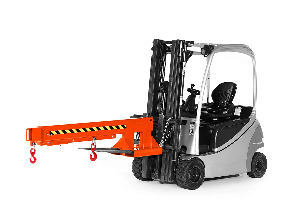 Braccio di gru tipo RKA per carrelli elevatori RKA5, colore RAL 2004 arancione puro.