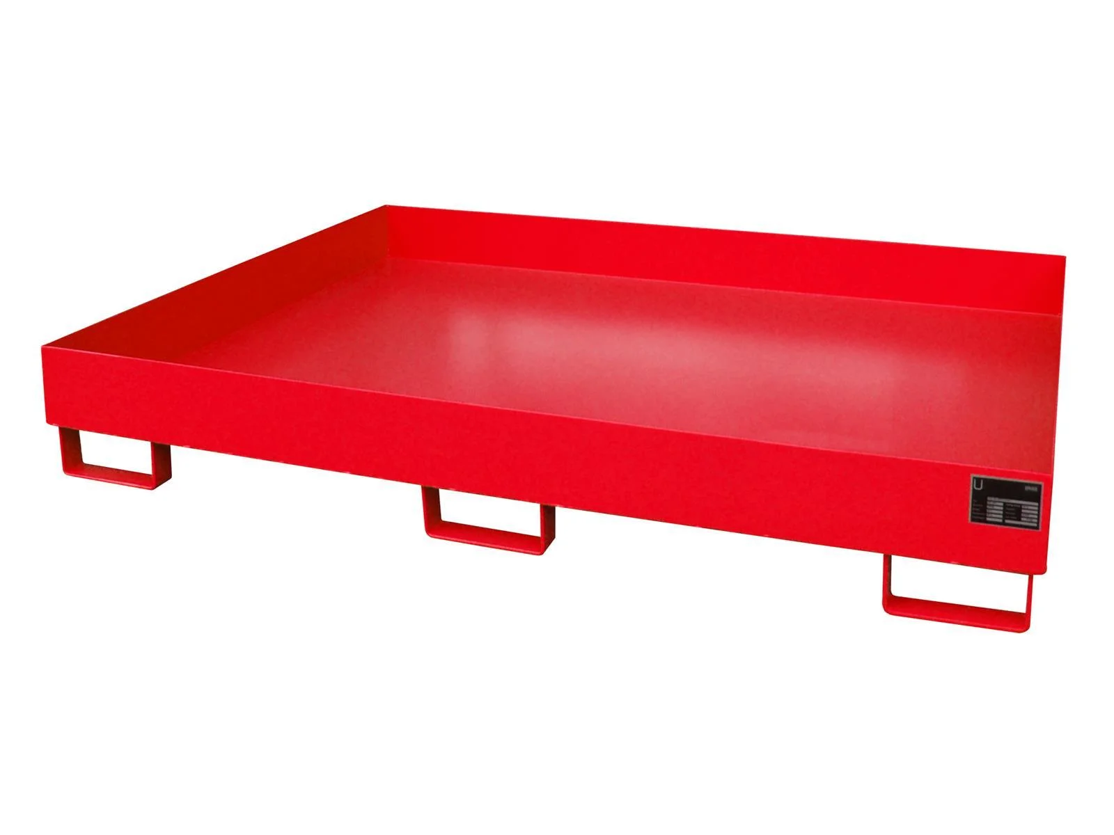 Vasche per scaffali 1750x1300x250mm 240 litri, Flachbett, Rot, Aufbewahrungsschale, Griffe, Niedrigprofil