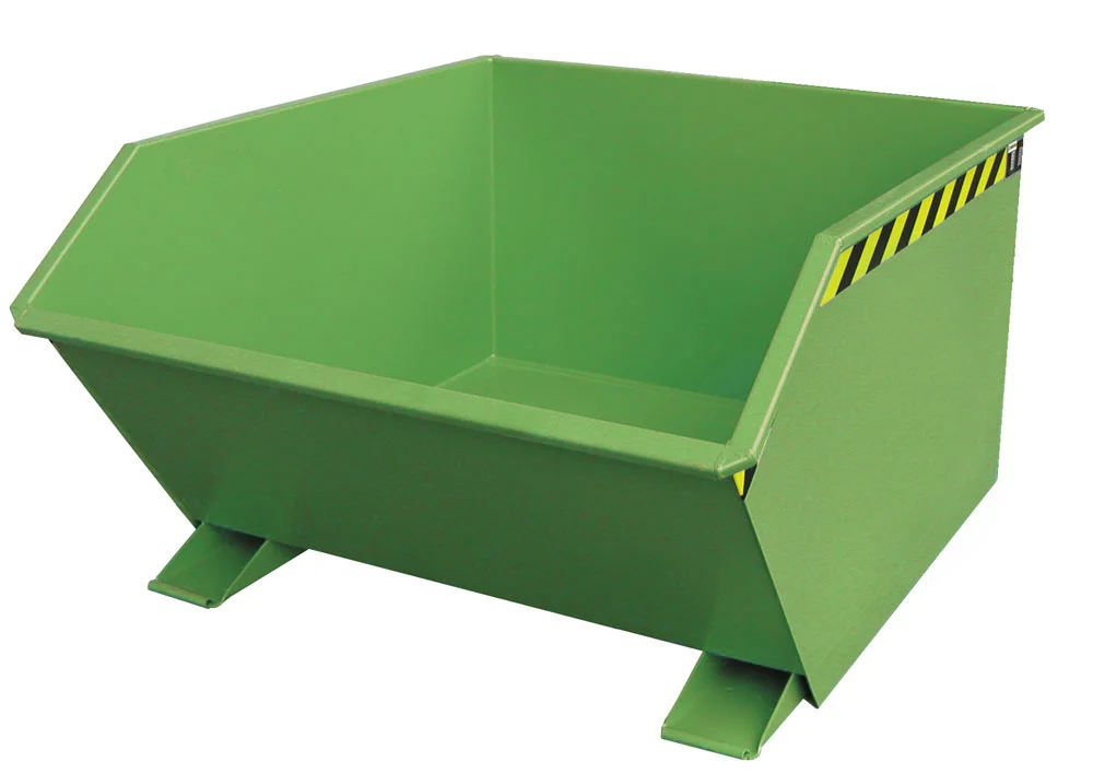 Contenitore ribaltabile GU 1000, 1 m³, 1640 × 1280 × 780 mm, RAL 6011 verde reseda.