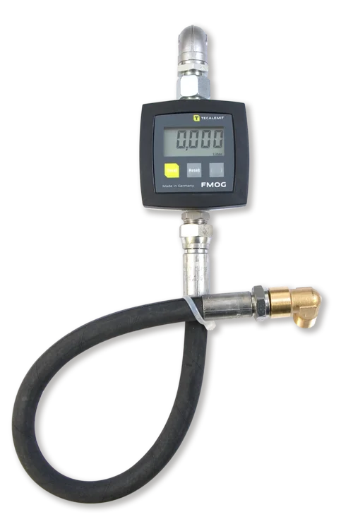 Contatore di flusso FMOG: nuovo kit di retrofit per tavolo di riempimento damigie TECALEMIT, digital display, manometer, gas line, hose, valve