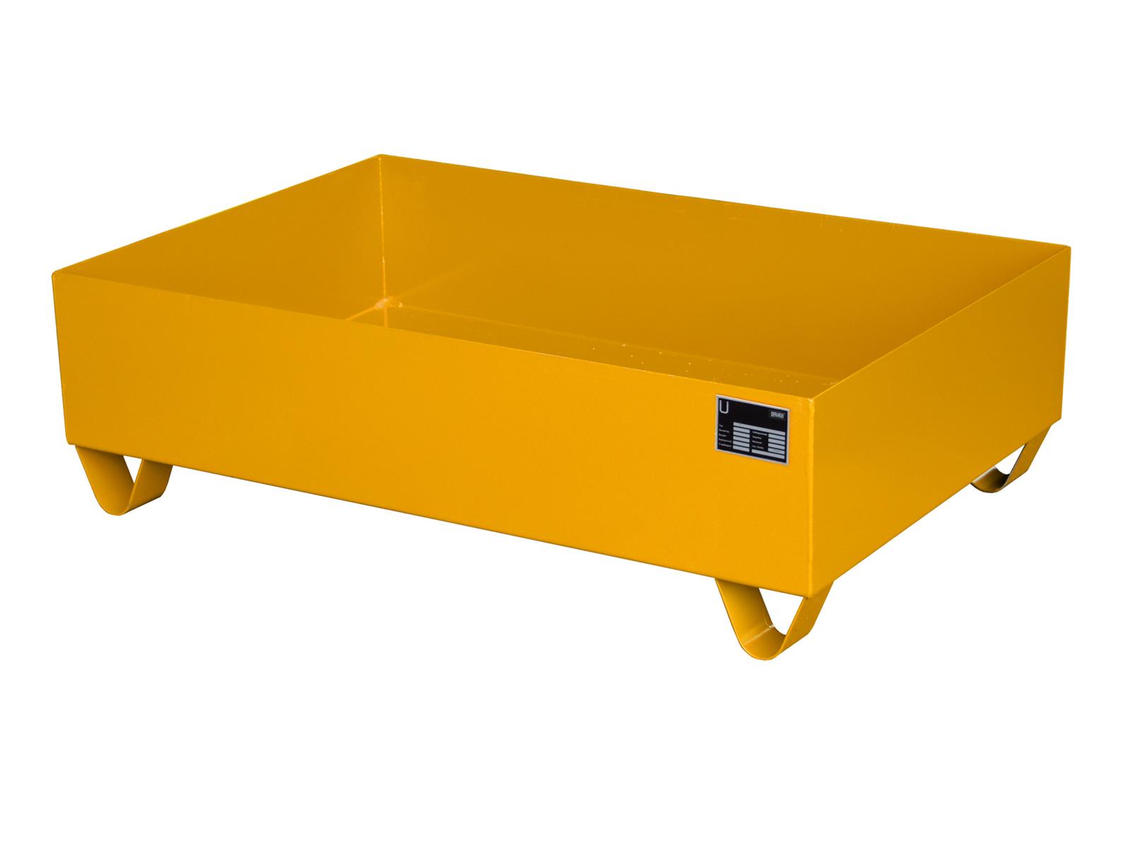 Auffangwanne 1200x800x360mm 224 Liter Typ Serie 2000 ohne Gitterrost RAL 2000 Gelborange
