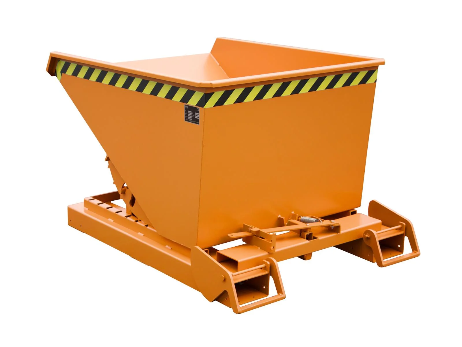 Automatischer Kippbehälter 0,60m³ 1485x1095x865mm 4A 600 RAL 2000 Gelborange