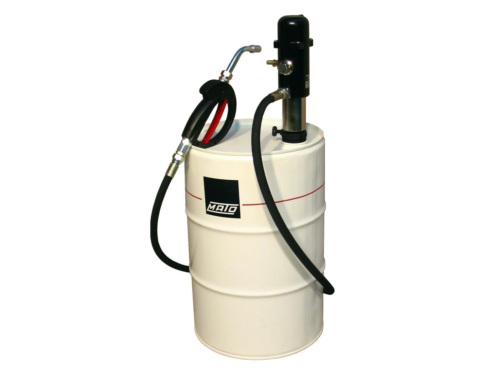 pneuMATO pompa di trasferimento dell'olio, montaggio su fusto, per fusti da 50/60 e 200 litri; pneuMATO 1 con pistola riempitrice per olio