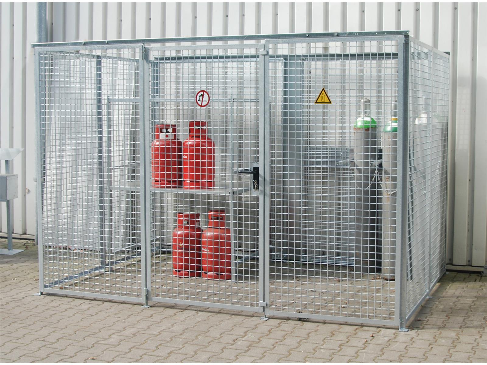 Gasflaschen-Container GFC-M5, feuerverzinkt GFC-M5 Gasflaschen-Container – Flexibler, modularer Außenlagerplatz für Gasflaschen