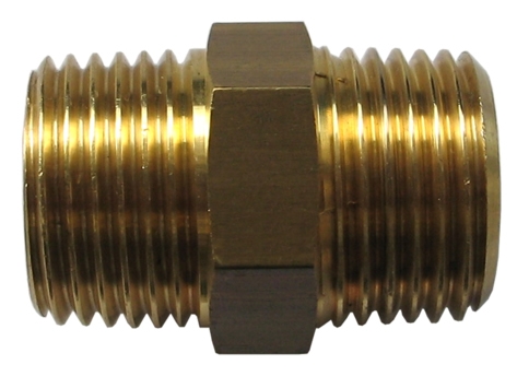 Doppelnippel aus Messing mit beidseitigem Innenkronus R 1/4" x R1/4" außen MATO Doppelnippel aus Messing mit beidseitigem Innenkronus R 1/4" x R1/4" außen MATO