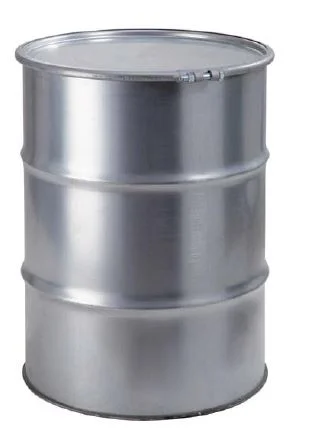 Fusto in acciaio inossidabile per lo stoccaggio di rifiuti nucleari da 216,5 litri, Ölfass, Stahlfass, Metallfass, Drei-Konfektion, Industriebehälter
