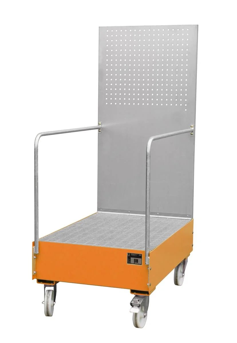 Fahrbare Auffangwanne 1280x800x2015mm 215 Liter TYP LPW 200-3 RAL 2000 Gelborange