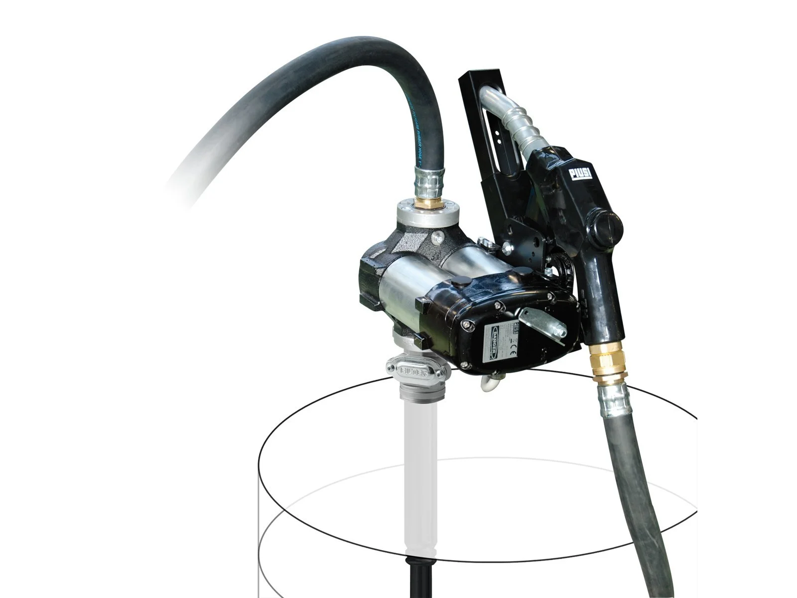 PIUSI Dieselpumpe DRUM 56 kompakte Diesel-Umfüllanlagen für Fässer mit Zählwerk K90 Automatik Zapfpistole A60