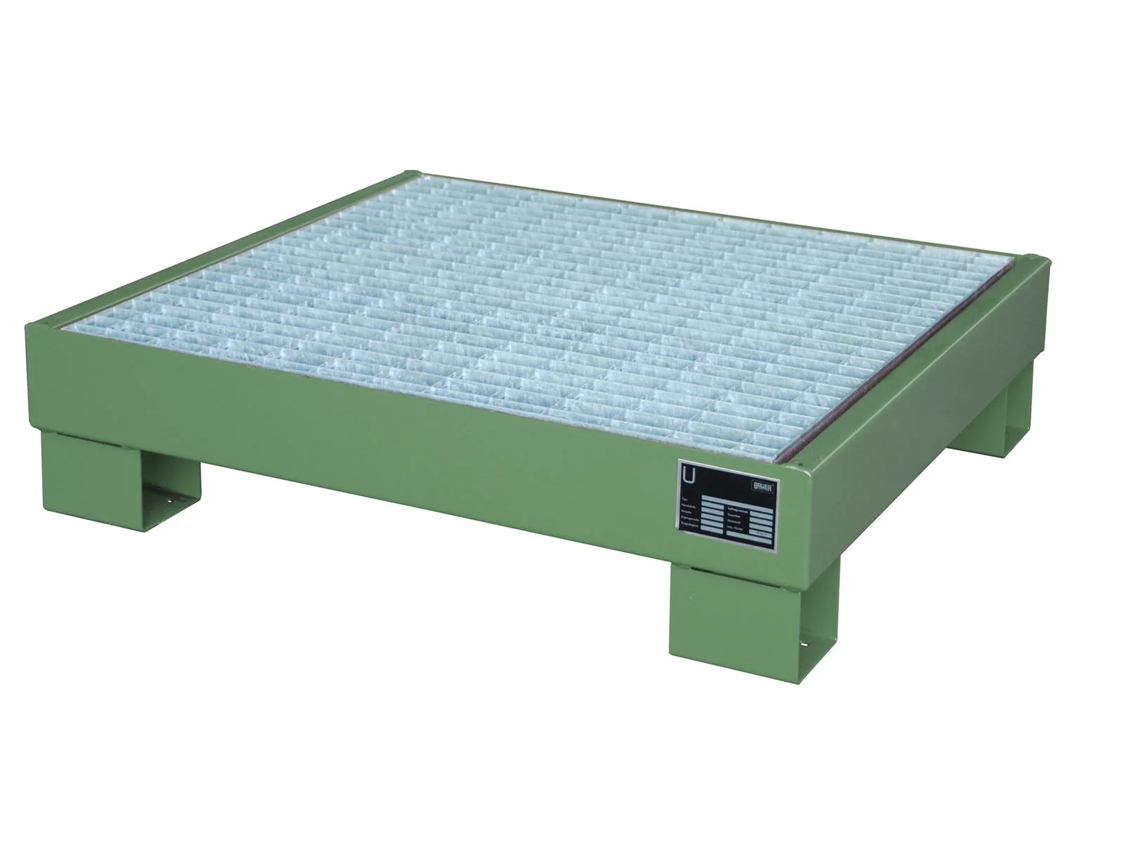 Auffangwanne 900x800x220mm 61 Liter Typ AW60 für 60l Fässer mit Gitterrost AW 60-2 RAL 6011 Resedagrün