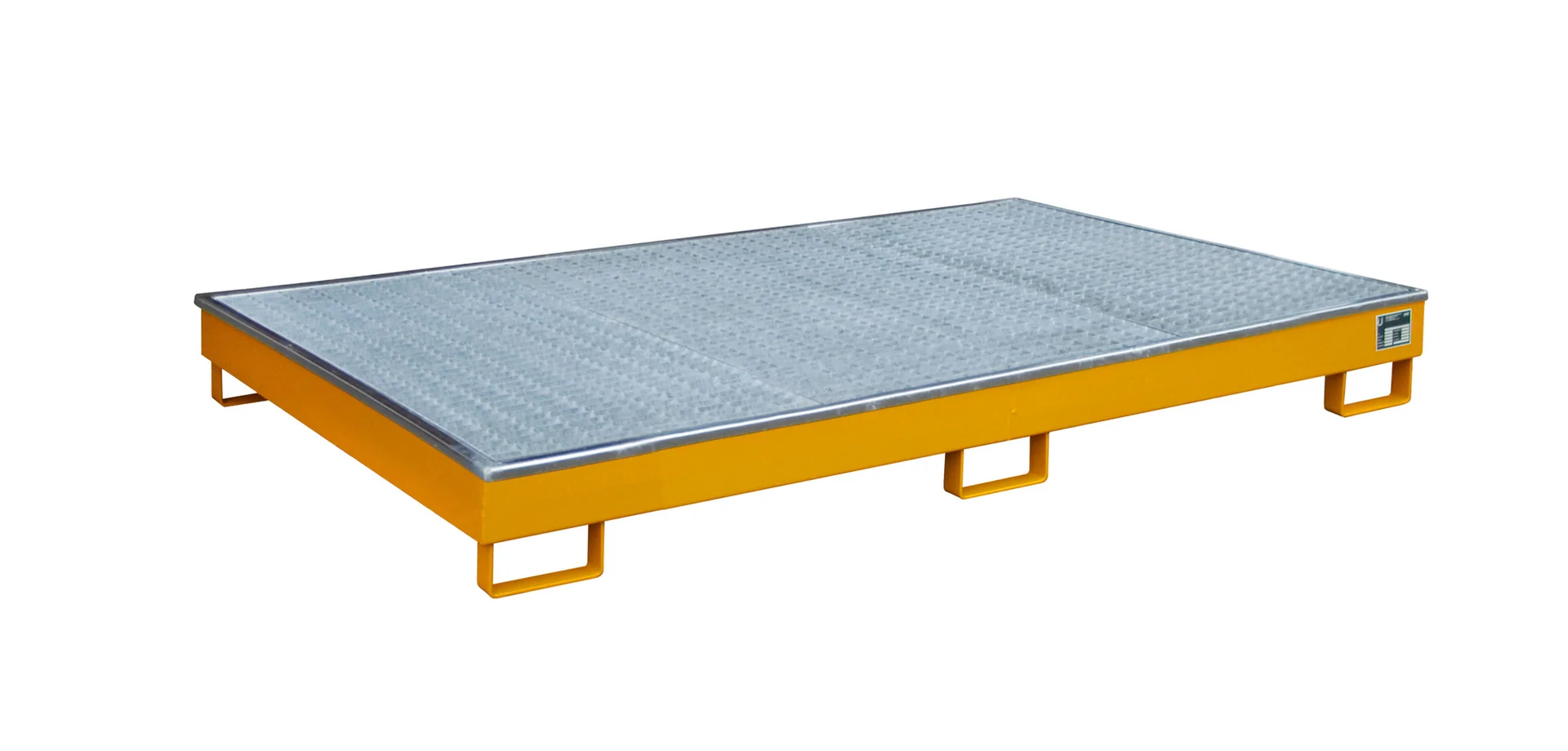 Shelf Tray 2165x1315x230mm 240 Liters with PE Insert and Grating 2200-1 RAL 2000 Yellow-Orange 🟧