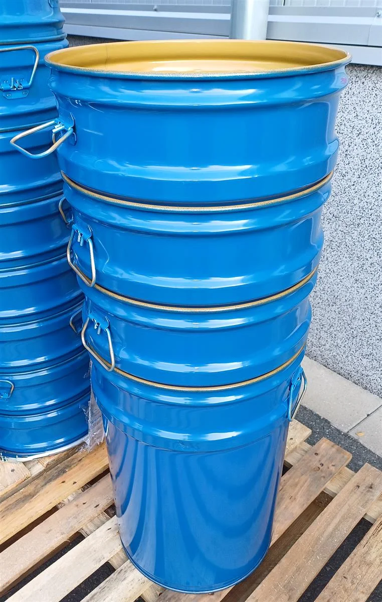 lackiertes Metallfass 60 l mit abnehmbarem Deckel