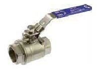 SAMOA valvola a sfera G 3/4" F/F in acciaio inox, valvola a sfera 3/4" BSP, filettatura femmina su entrambi i lati, Kugelhahn, Metallgehäuse, Blauer Hebel, Gewindeanschluss