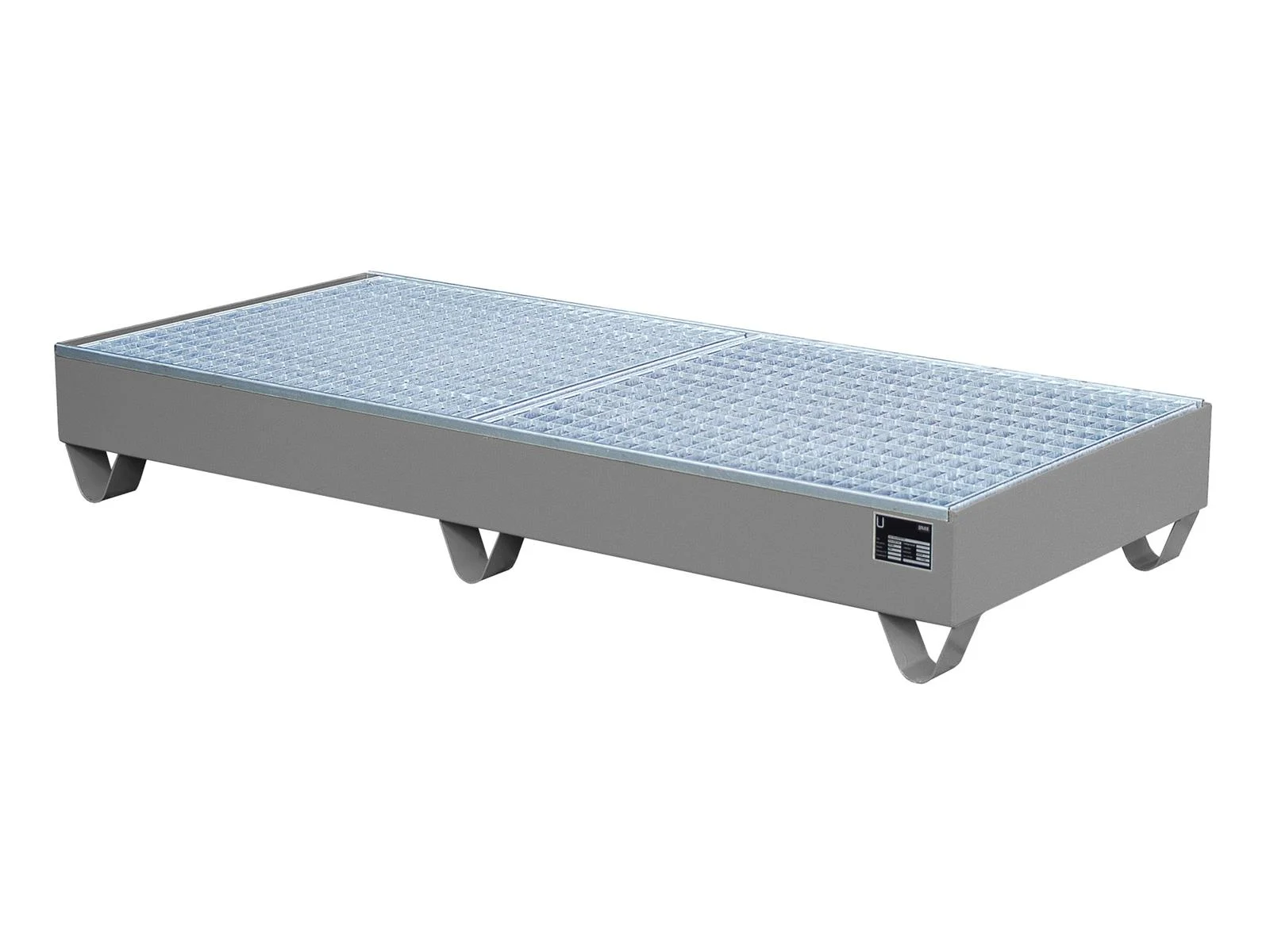 Spill Containment Tray 1800x800x275mm 202 Liters Type Series 2000 with Grating RAL 7005 Mouse Grey 🐭