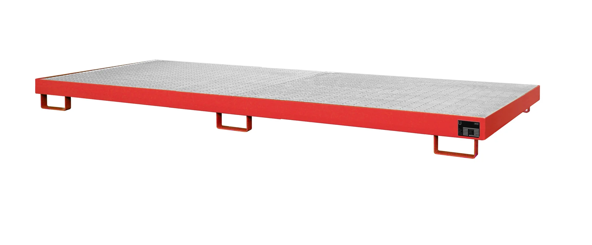 Shelf Trays 3250x1300x190mm 240 Liters with Grating RAL 3000 Fire Red 🔥