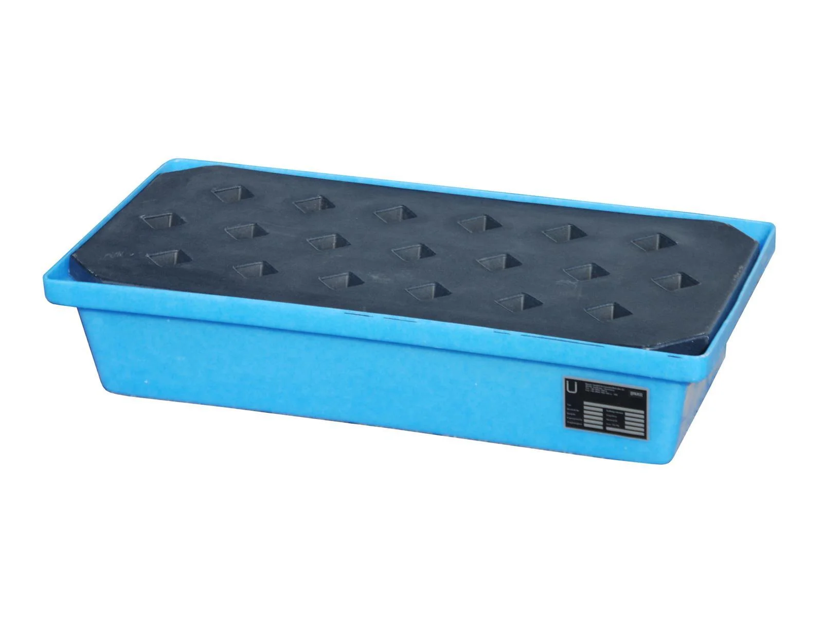 Vasche di contenimento in PE per pallet 800x400x170 mm, modello KWP-P, 30 litri, con Lochrost., Wassertanksystem, Regentonne, Becken, Kunststoff, Blauer Tank