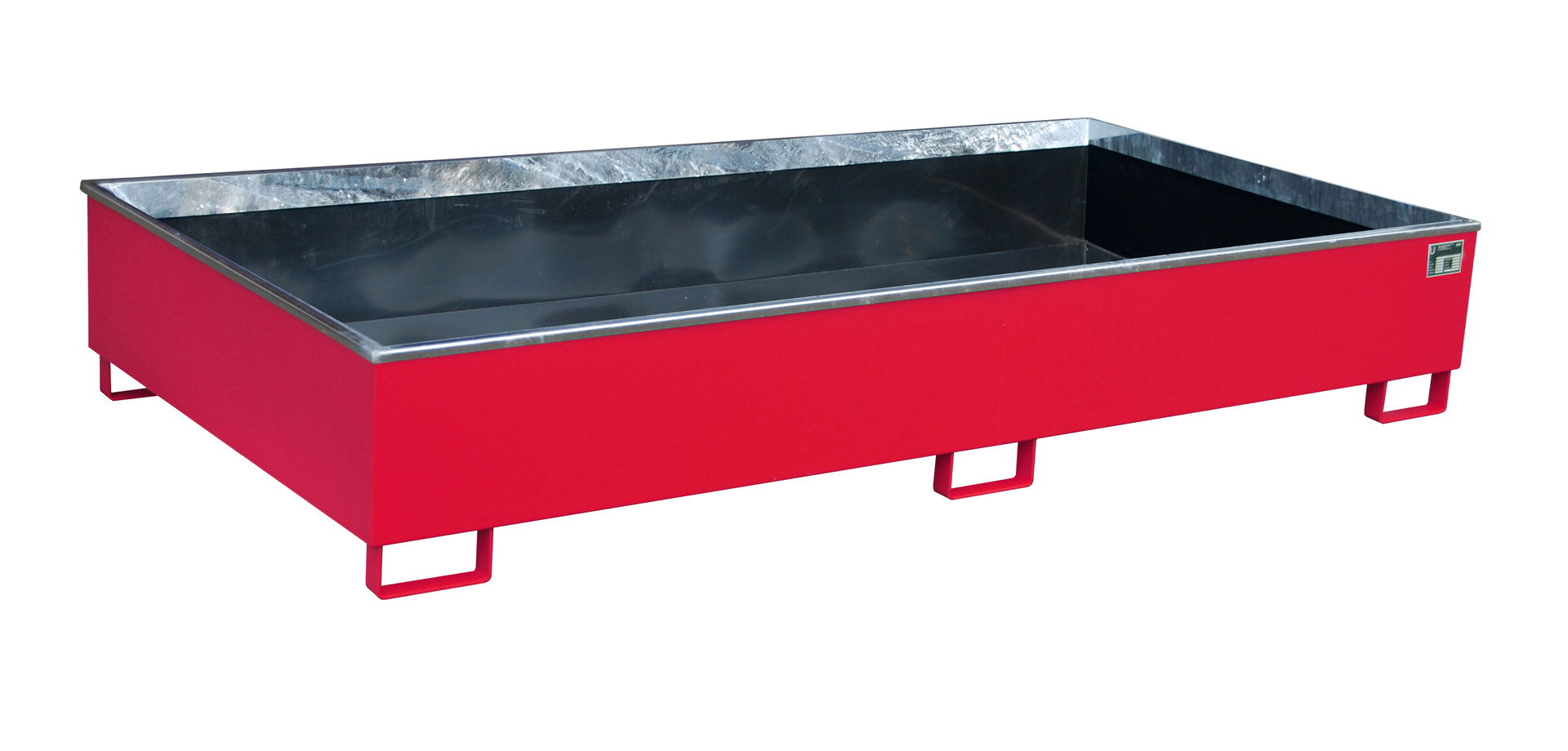 Regalwannen 2665x1315x440mm 1000 Liter mit PE-Einsatz RAL 3000 Feuerrot