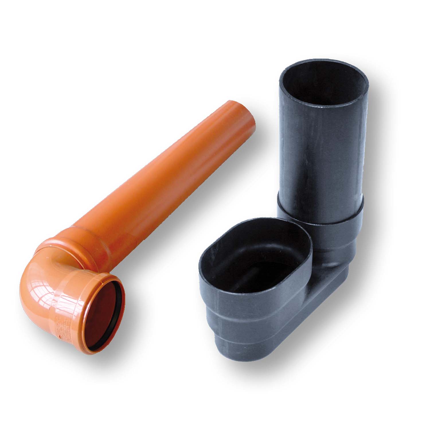 Pacchetto di espansione Roth per lo smorzamento dell'afflusso., PVC-Schlauch, Abflussrohr, orangefarbenes Rohr, Sanitäranschluss, Eckverbinder