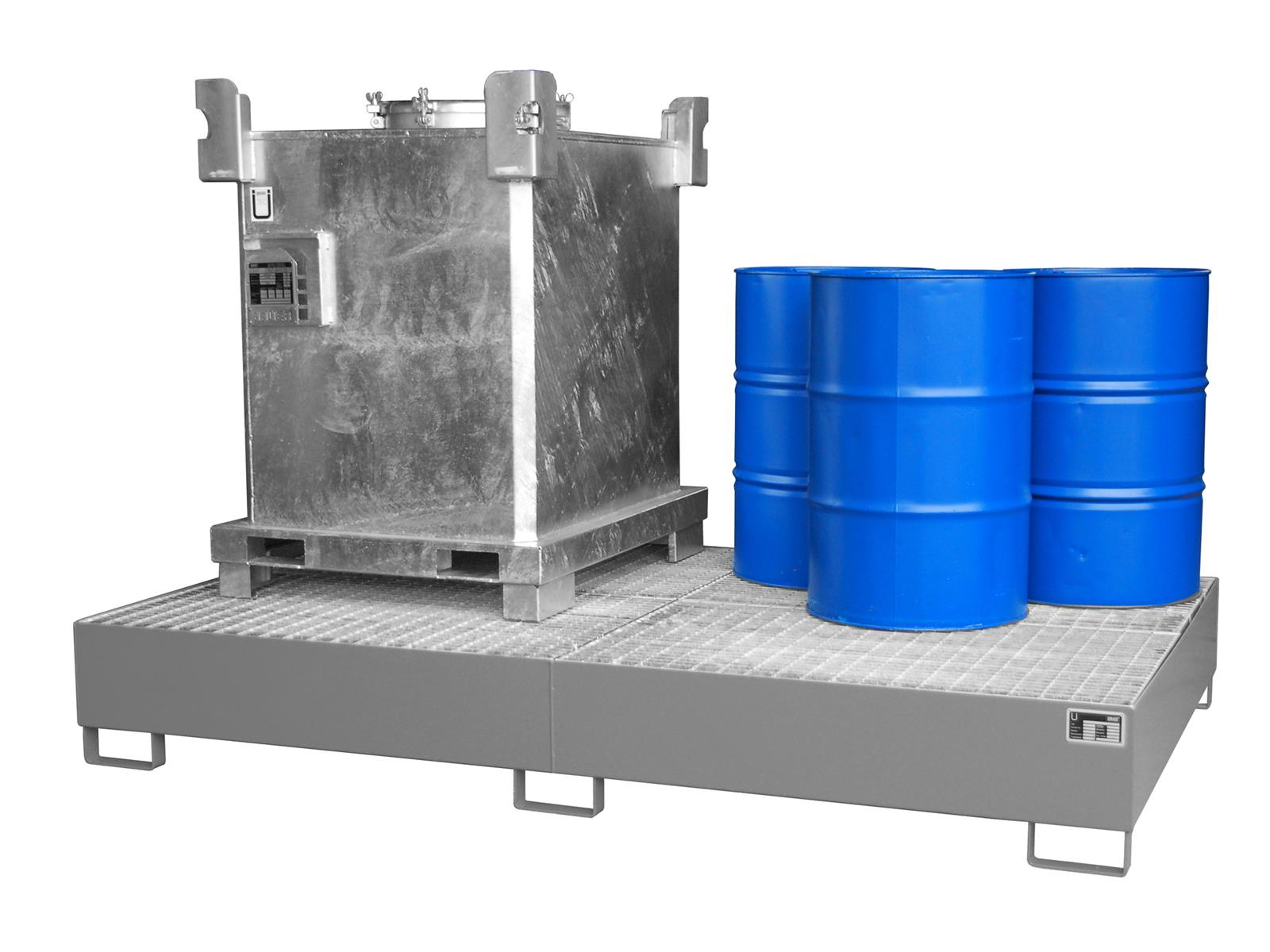 Auffangwanne 2690x1650x375mm 1000 Liter Typ AW lackiert AW1000-10F RAL 7005 Mausgrau