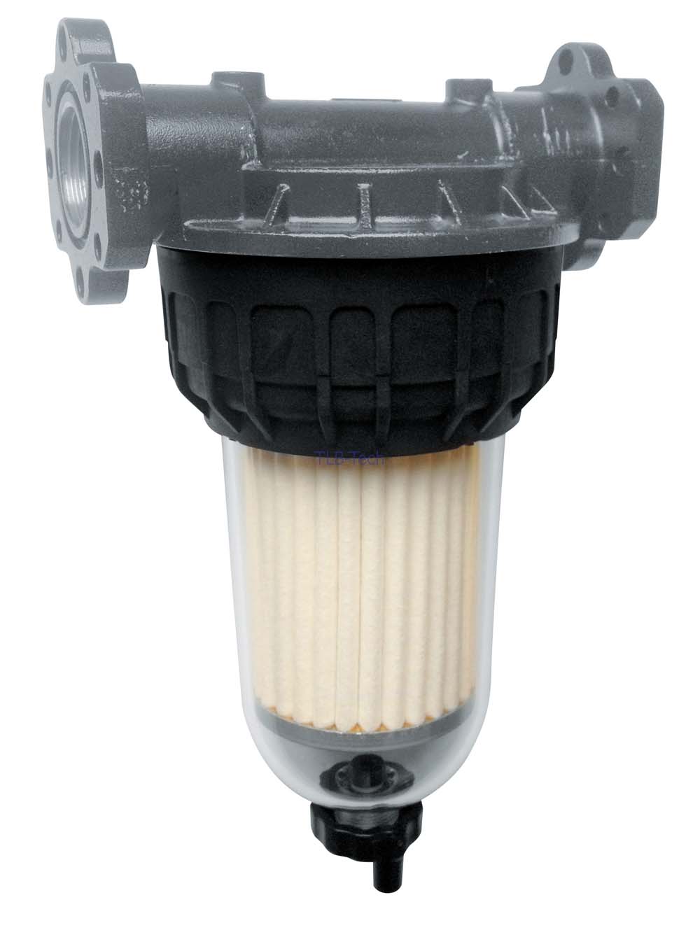 PIUSI Klarsicht Wasserabscheider 30mμ, 70 l/min, 2 Stk. + 1"-Halterung