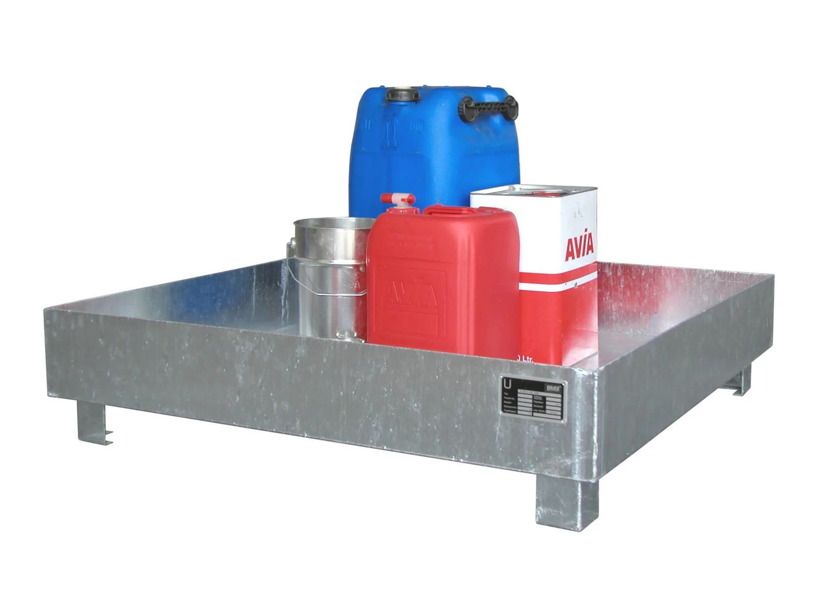 Steel Spill Containment Tray 1200x1200x285mm 230 Liters Galvanized 🔥