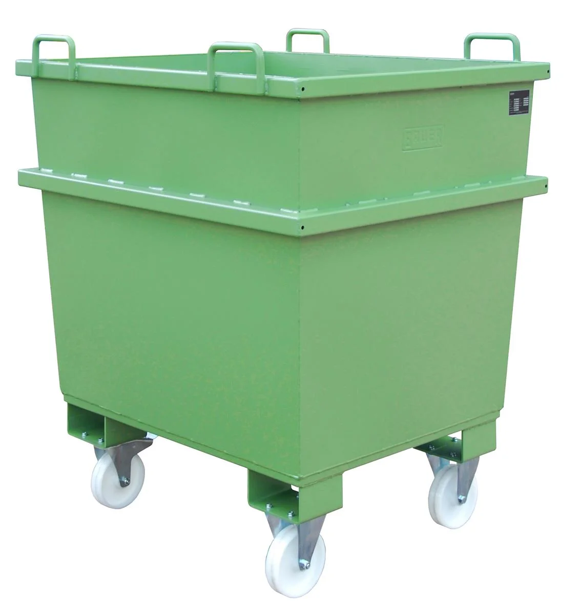 Contenitore universale UC 1000 1 m³ 1040x1200x1215 mm RAL 6011 verde reseda