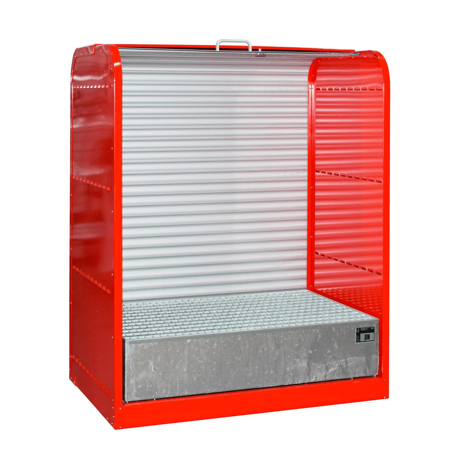 Armadio per sostanze pericolose con ante avvolgibili RSG-1, 1300 x 870 x 1610 mm, Werkzeugschrank, Metallschrank, Rolltor, rot, Schrank mit Rollladen