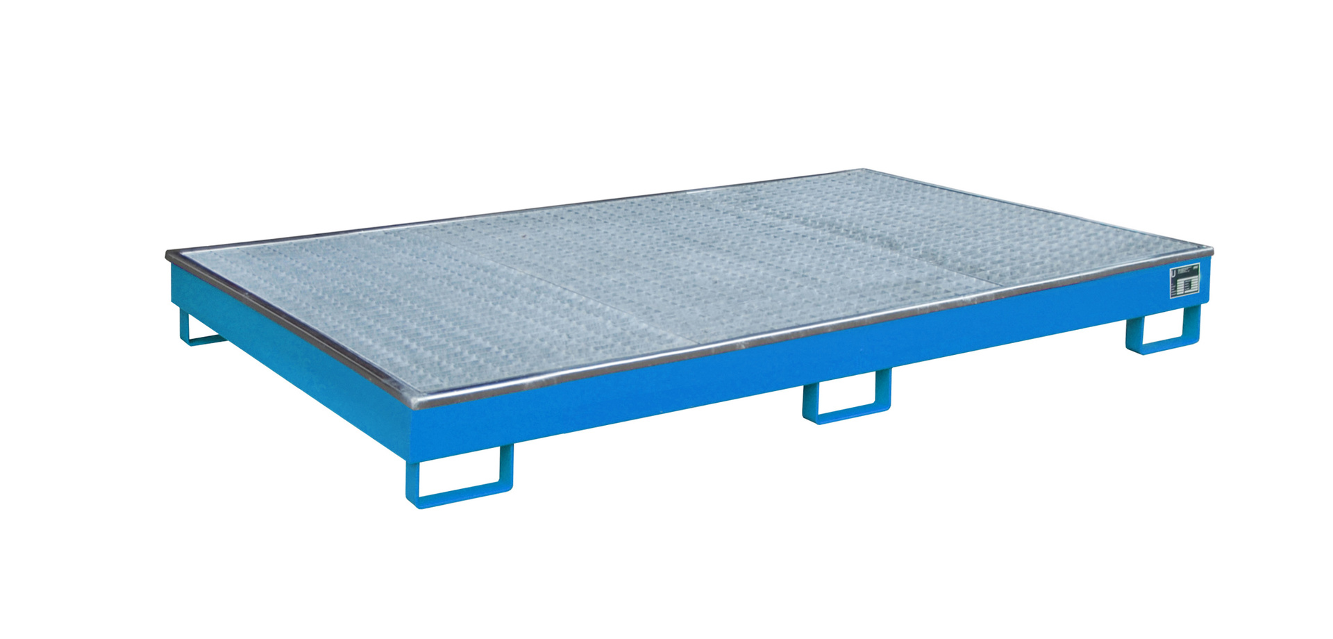 Vasca per scaffalature 2165x1315x230 mm, 240 litri, con inserto in PE e griglia 2200-1, azzurro chiaro RAL 5012