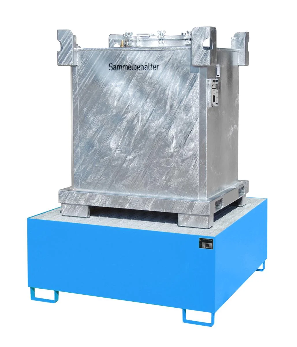 Spill Containment Tray 1460x1460x620mm 1000 Liters Type AW1000 RAL 5012 Light Blue 🌟