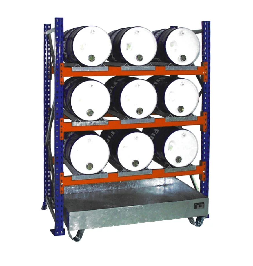 Ripiano aggiuntivo 3005 per scaffalatura per fusti con vasca di contenimento zincata BAUER, Kabelspule, Lagerregal, Spule, Rollenkonstruktion, Transportwagen, drum rack, drum storage, metal shelf, spool rack, industrial cart