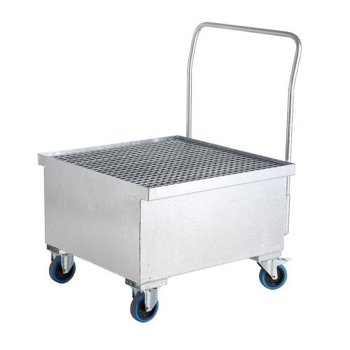 Fahrbare Auffangwanne 800x800x400/555/1120mm 216 Liter für ein Fass, verzinkt Fahrbare Auffangwanne 800x800x400/555/1120mm 216 Liter für ein Fass, verzinkt