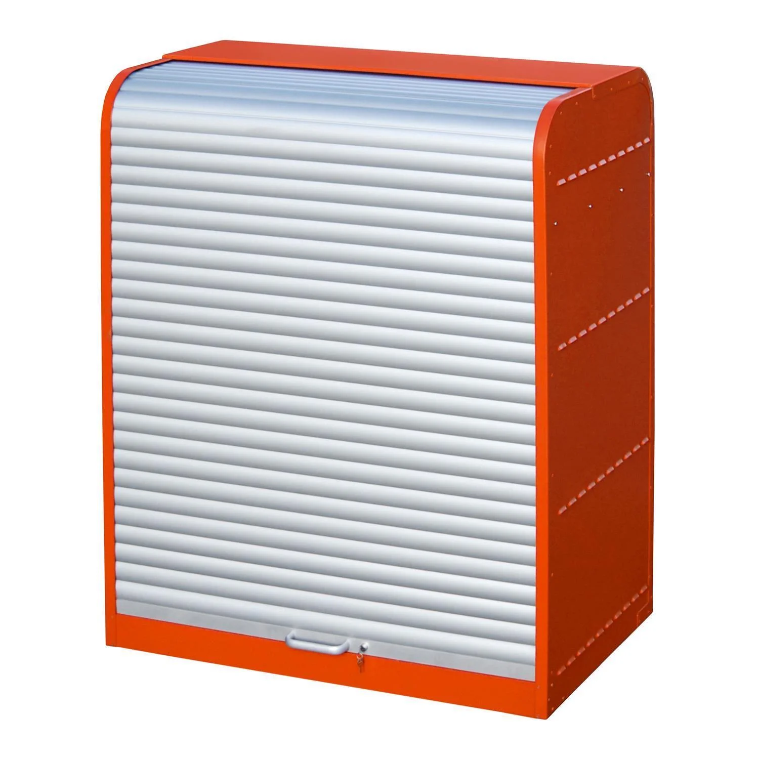 Armadio a tapparella per sostanze pericolose RSG-3 1300x870x1610mm, Rolloschrank, Jalousie, Rolltor, Sichtschutz, Metallgehäuse, Rolltor, Schiebetür, Rollladen, Metall, Orange, rolltor, Schranke, Stahlblech, orange, Gittertür