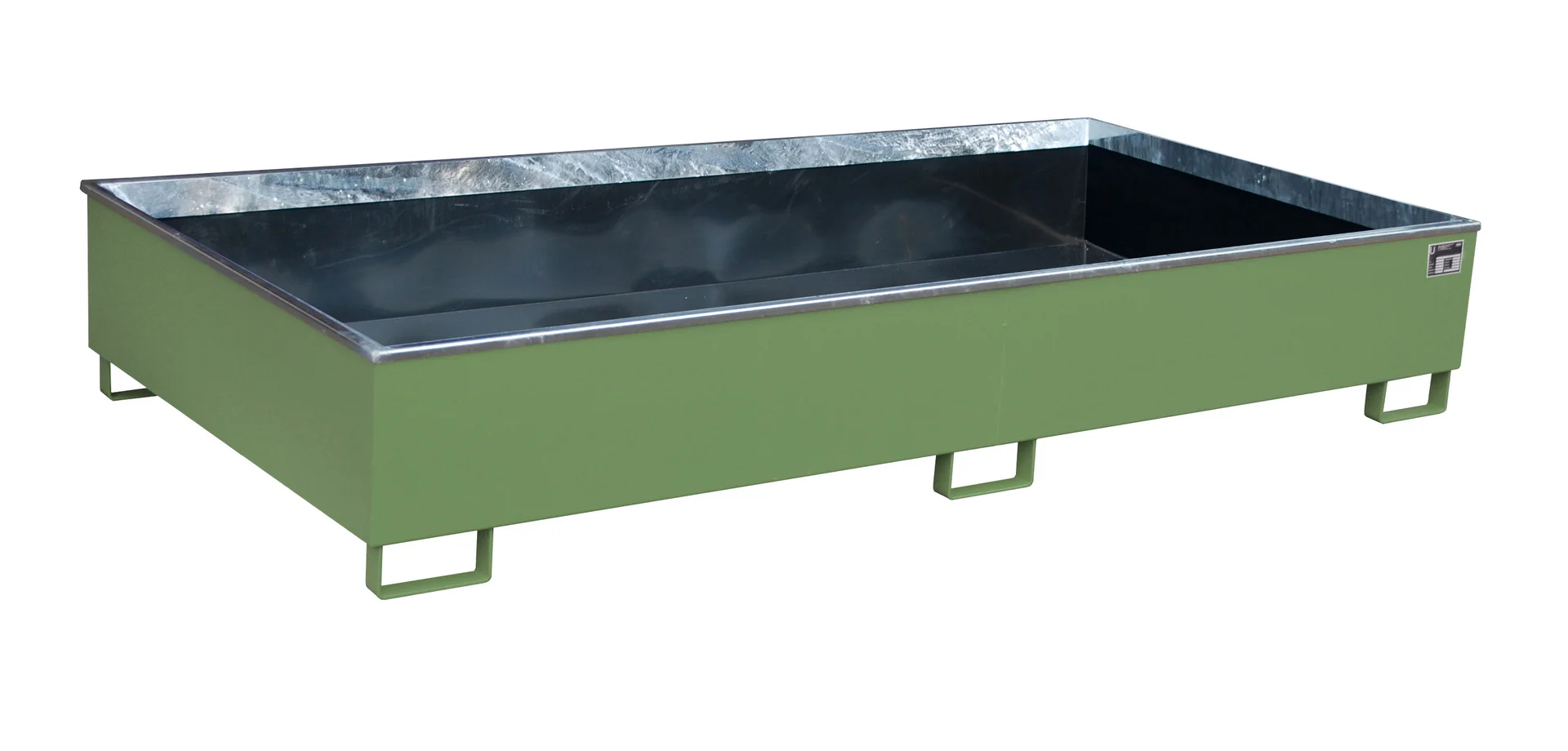 Vasche per scaffalatura 2665x1315x440 mm, 1000 litri, con inserto in PE, tub, tub zur aufbewahrung, metalltrog, grüner tisch, industrieel trough