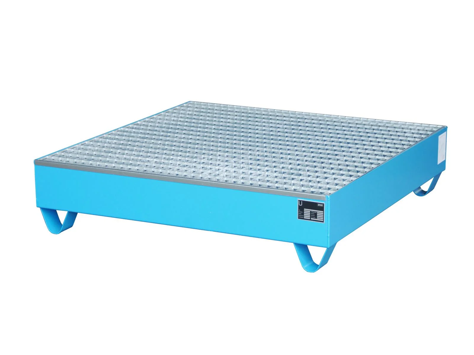 Spill Containment Tray 1200x1200x285mm 216 Liters Type Series 2000 with Grating RAL 5012 Light Blue 🌟