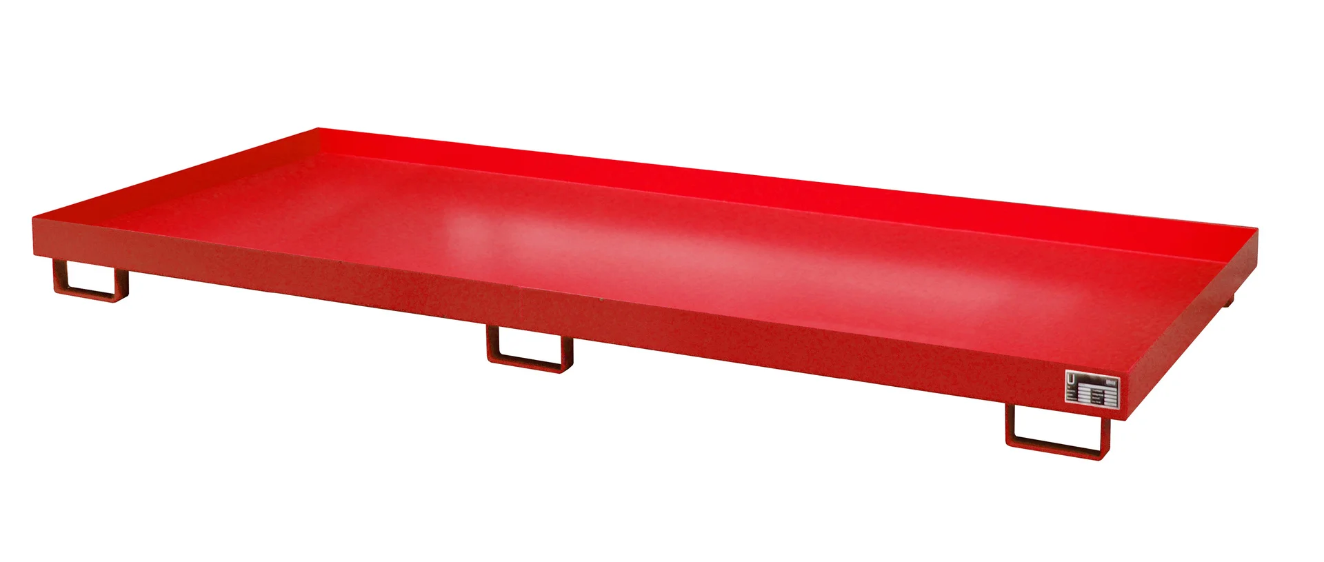 Vasche da scaffale 3250 × 1300 × 190 mm, 240 litri, Flachmetallregal, Justierbares Regal, rote Palette, Nutzfläche, Tragegriffe