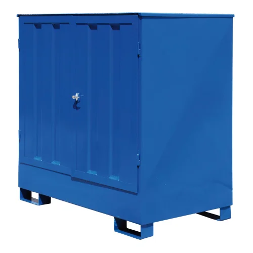 Armadio per sostanze pericolose 1430 x 880 x 1550 mm, Container, Metallbox, Blauer Schrank, Außenlagerung, Gestellbasis