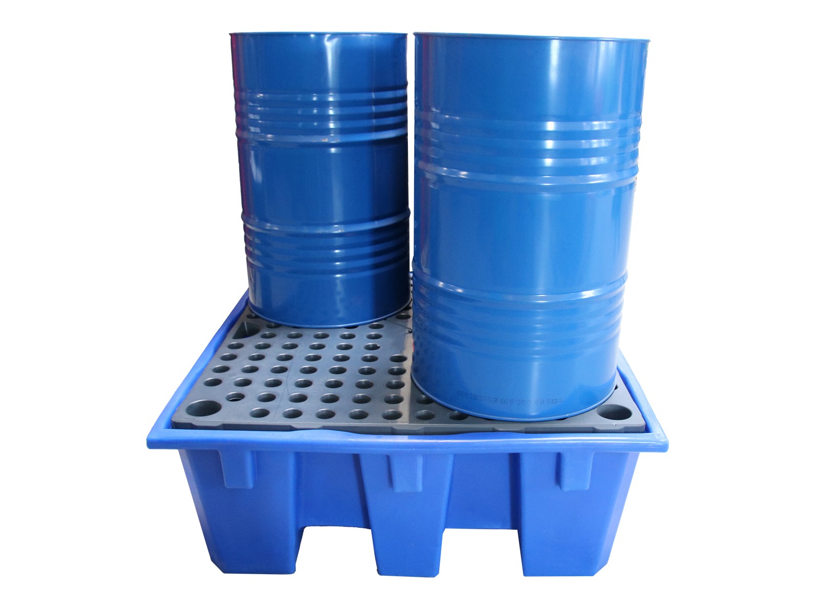 Auffangwanne für 4 Fässer mit Gitterrost – 450 Liter aus HDPE