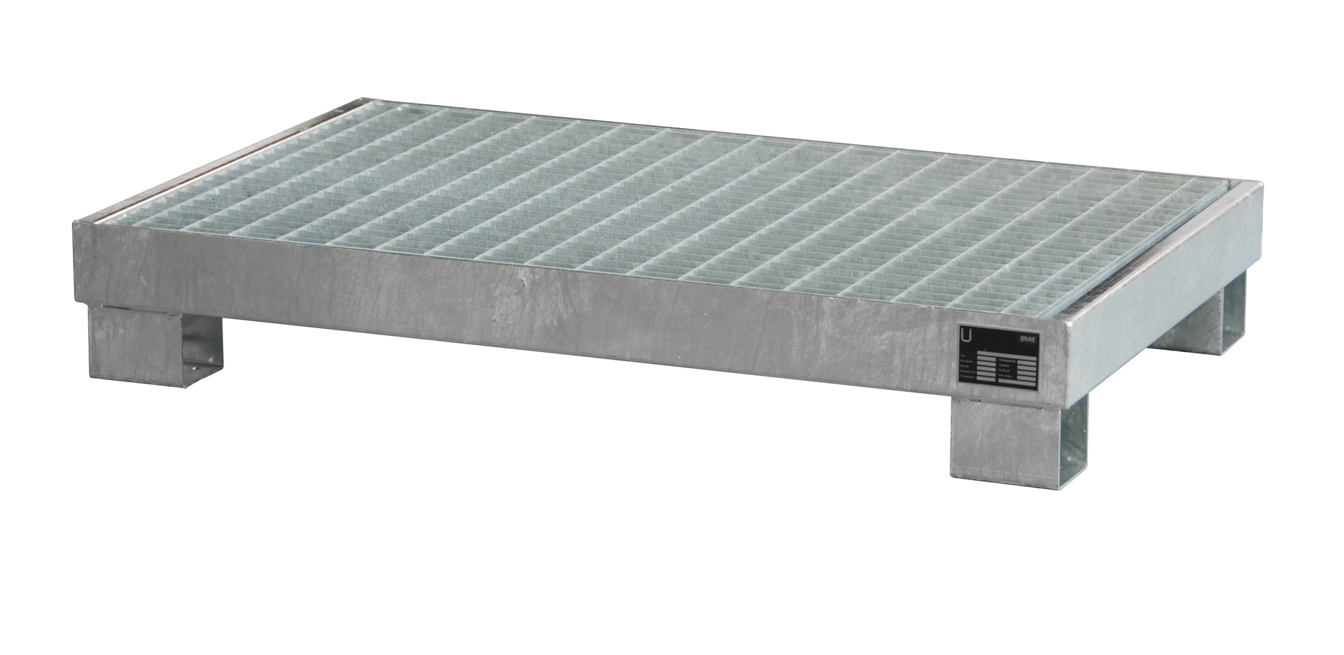 Auffangwanne 1300x800x205mm 74 Liter Typ AW60 für 60l Fässer mit Gitterrost AW 60-3 feuerverzinkt