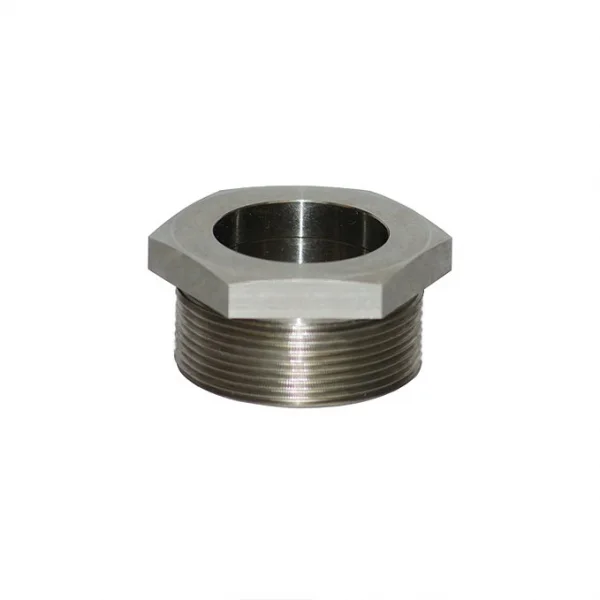 Raccordo per fusto per fissare in modo sicuro la pompa da fusto, in acciaio inossidabile, Ø 41 mm., Gewinde-Bung, Sechskantmutter, Metallfitting, Innengewinde, Bearbeitete Metallkomponente