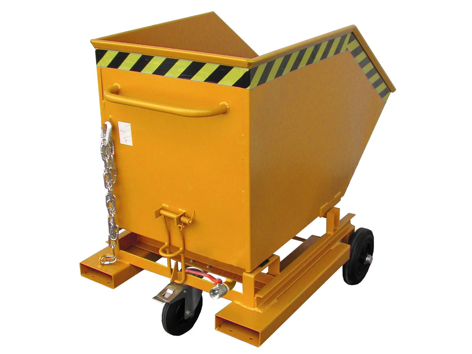 Carrello a cassone per trucioli SKW-ET da 250 litri, 1115x820x990 mm, RAL 2000 Giallo arancione